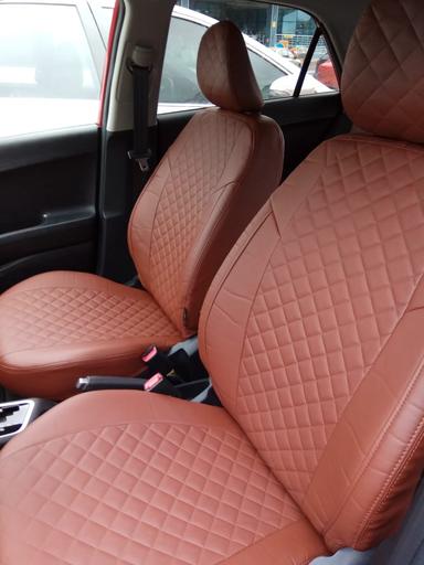 Eco leather color - red, Rhombus pattern. / &quot;Avtochekhly.ru&quot; - online store of car covers 